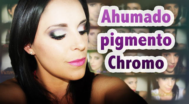 Maquillaje intenso con pigmento cromo, ahumado, Intense makeup look with chrome pigment, smokey eye, Silvia Quirós