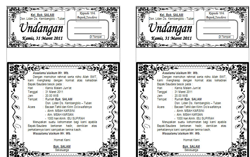 Free Design Templates Template Undangan Dzikir Fida Undangan Genduri