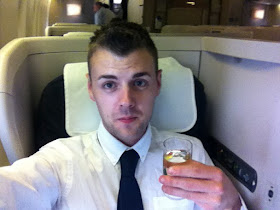 Champagne in business class to Vancouver.