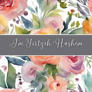 Free I'm Yirtzeh Hashem Greeting Card Printable - Floral Calligraphy - Square