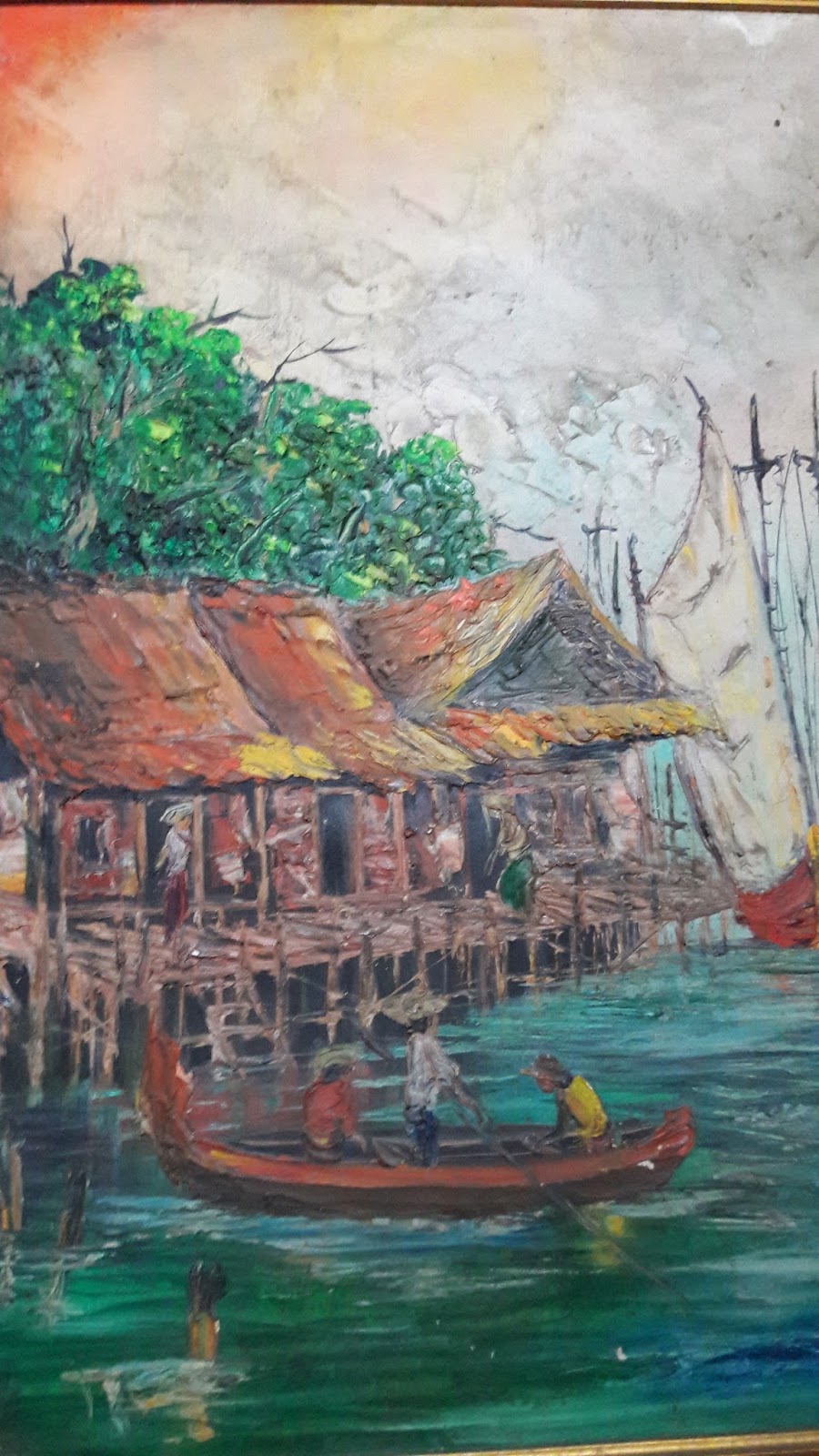 30 Lukisan Pemandangan Kampung Nelayan