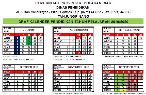 Kalender Pendidikan 2019/2020 Kepulauan Riau ...