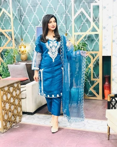 3 Pcs Organza Mirror Work Suit 