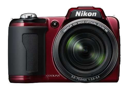 Nikon Coolpix L110 12.1MP Digital Camera with 15x Optical Vibration Reduction (VR) Zoom and 3.0-Inch LCD (Red)