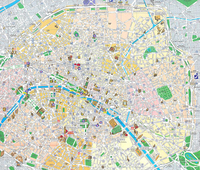 Big map of Paris France