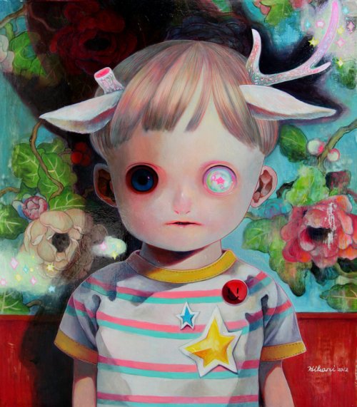 hikari shimoda pinturas crianças macabras demoníacas