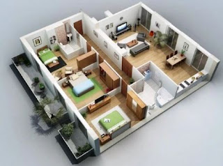 Model Rumah 3 Kamar Tidur Sederhana