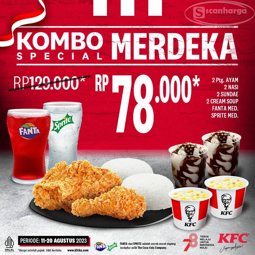 KFC Spesial Promo KFC KOMBO MERDEKA Cuma Rp. 78.000