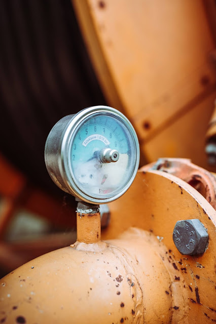 pressure gauge on a pump