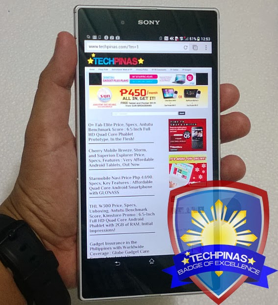 Sony Xperia Z Ultra, TechPinas Badge of Excellence