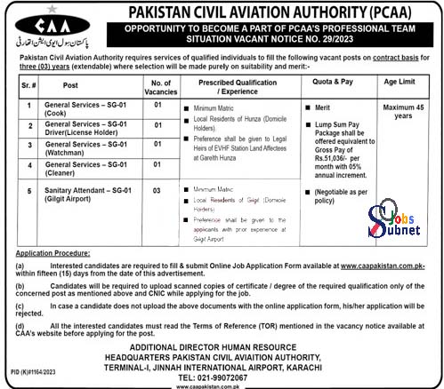 Pakistan Civil Aviation Authority PCAA Jobs 2023 Last Date