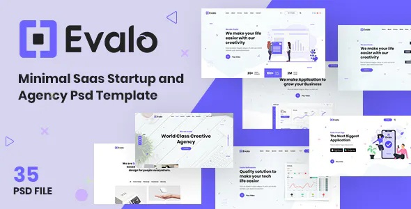Best Minimal Saas Startup and Agency PSD Template