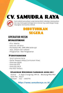 Karir Lowongan Kerja CV Samudra Raya 2020 Berikut Gaji Perbulannya