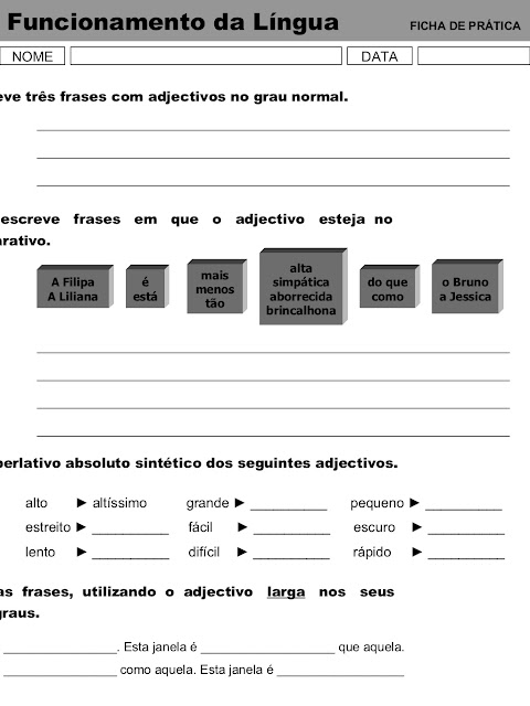 Atividades de Gramática