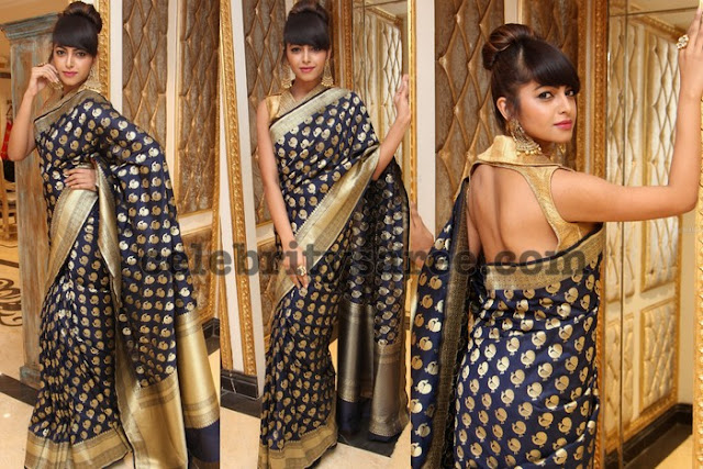 Richa Singh Blue Benaras Saree