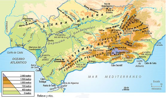 Resultado de imagen de mapas de andalucia