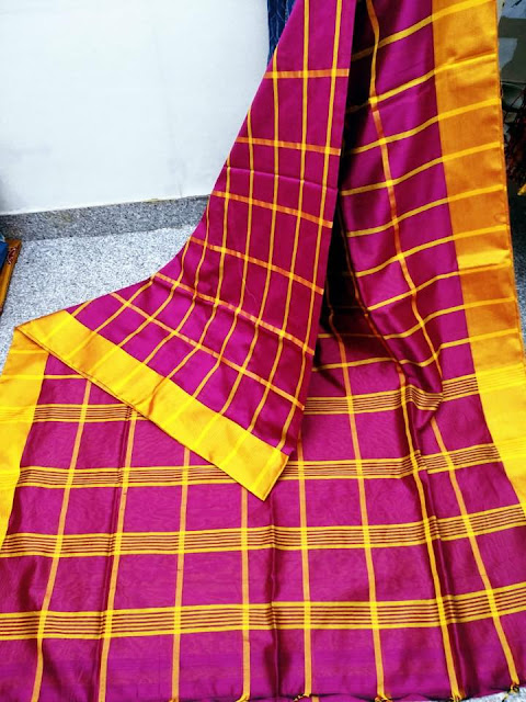 Cotton Silk Check Saree 