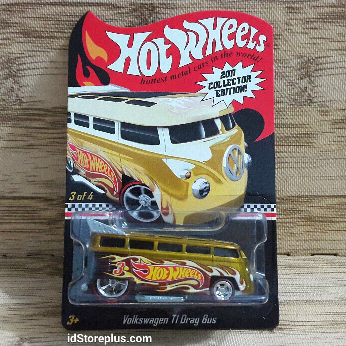 HOT WHEELS 2011 VOLKSWAGEN T1 DRAG BUS GOLD COLLECTOR EDITION 3 OF 4