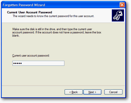Current user password