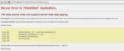 The data source does not support server-side paging 