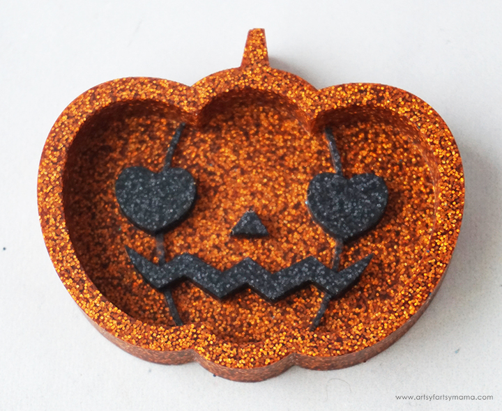 Halloween Pumpkin Resin Shaker Keychain