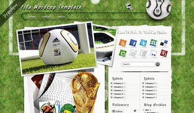 FIFA World Cup blogger template for blogger who like football