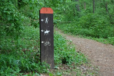 Trail marker, Wissahickon Park.