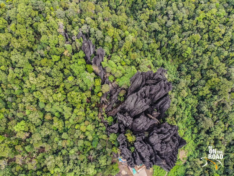 Drone photograph of Yana Rocks, Karnataka