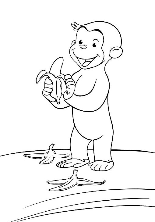 Mewarnai Gambar Tokoh Kartun Curious George Si Monyet Yang Lucu Dan Pintar
