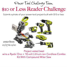 $10 Power Tool Project challenge plus Ryobi tool giveaway, MyLove2Create