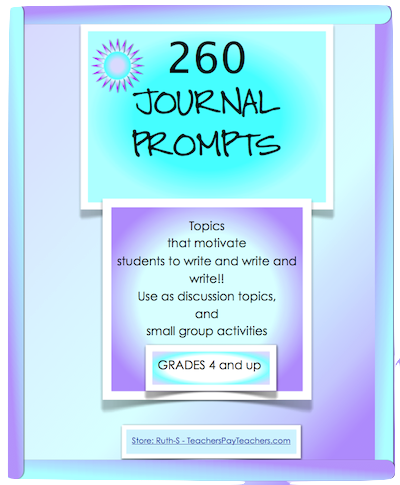 photo of 260 Journal Prompts, Free, ELA, writing, Ruth S. TeachersPayTeachers.com