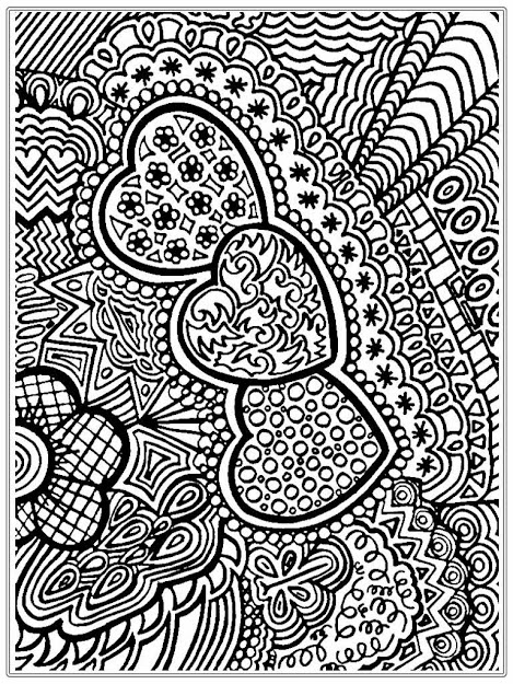 Coloring Pages Adults Printable  Flower And Heart Free Adult Coloring  Pages Printable