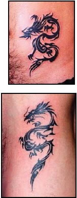 tribal dragon tattoos design