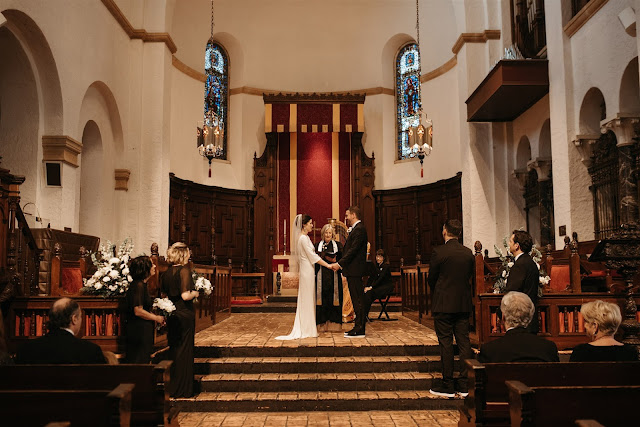 wedding ceremony at knowles chapel