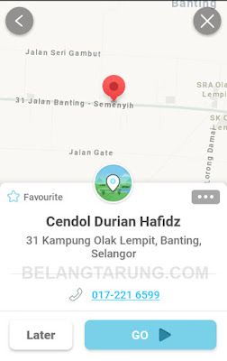 Waze Lokasi Cendol Durian Hafidz