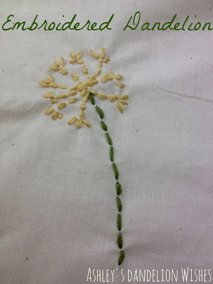 DIY Embroidered Dandelion Bag