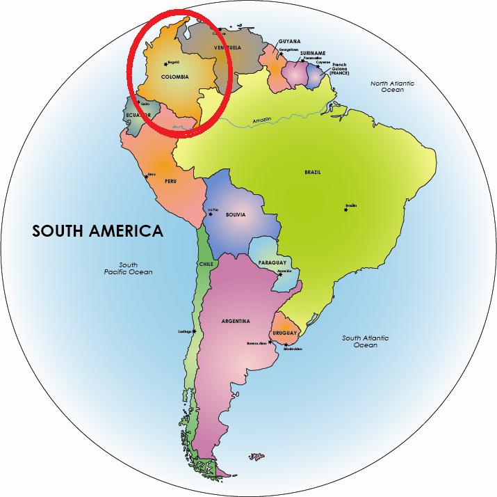 Colombia South America Map