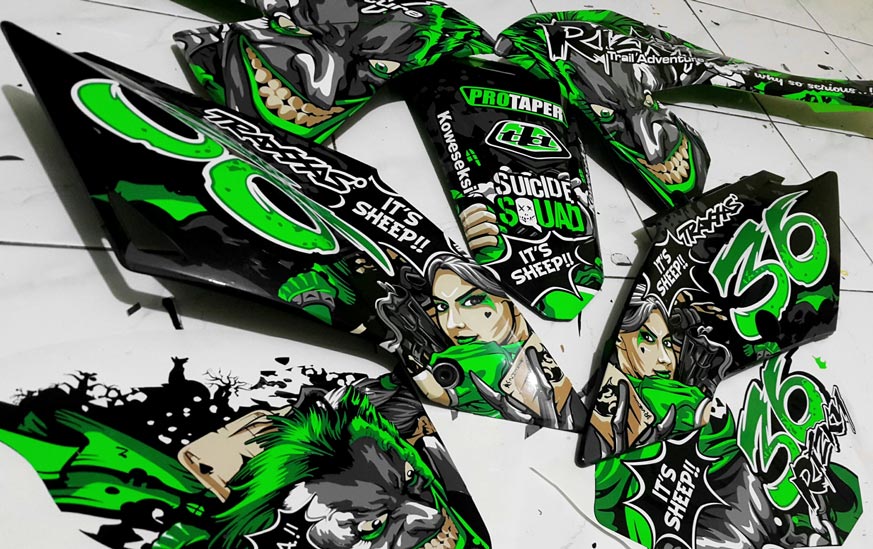 KLX bf 150  joker dark green cutting sticker BlackSheep 