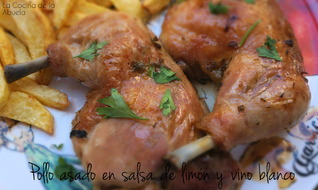 Pollo asado salsa limón vino blanco receta final