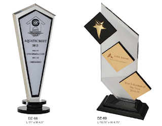 customize design of promotional trophies, corporate trophies with logo engraving. 