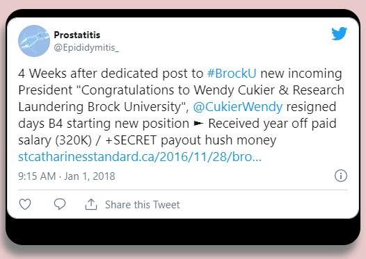 Wendy ("Congratulations to Wendy Cukier & Research Laundering Brock University")