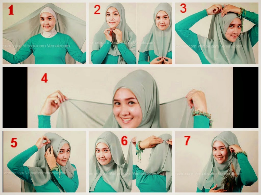 2 Kumpulan Gambar Tutorial Hijab Segi Empat Modern Terlengkap