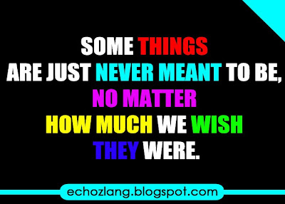 Some things are just never meant to be, no matter how much we wish they were.