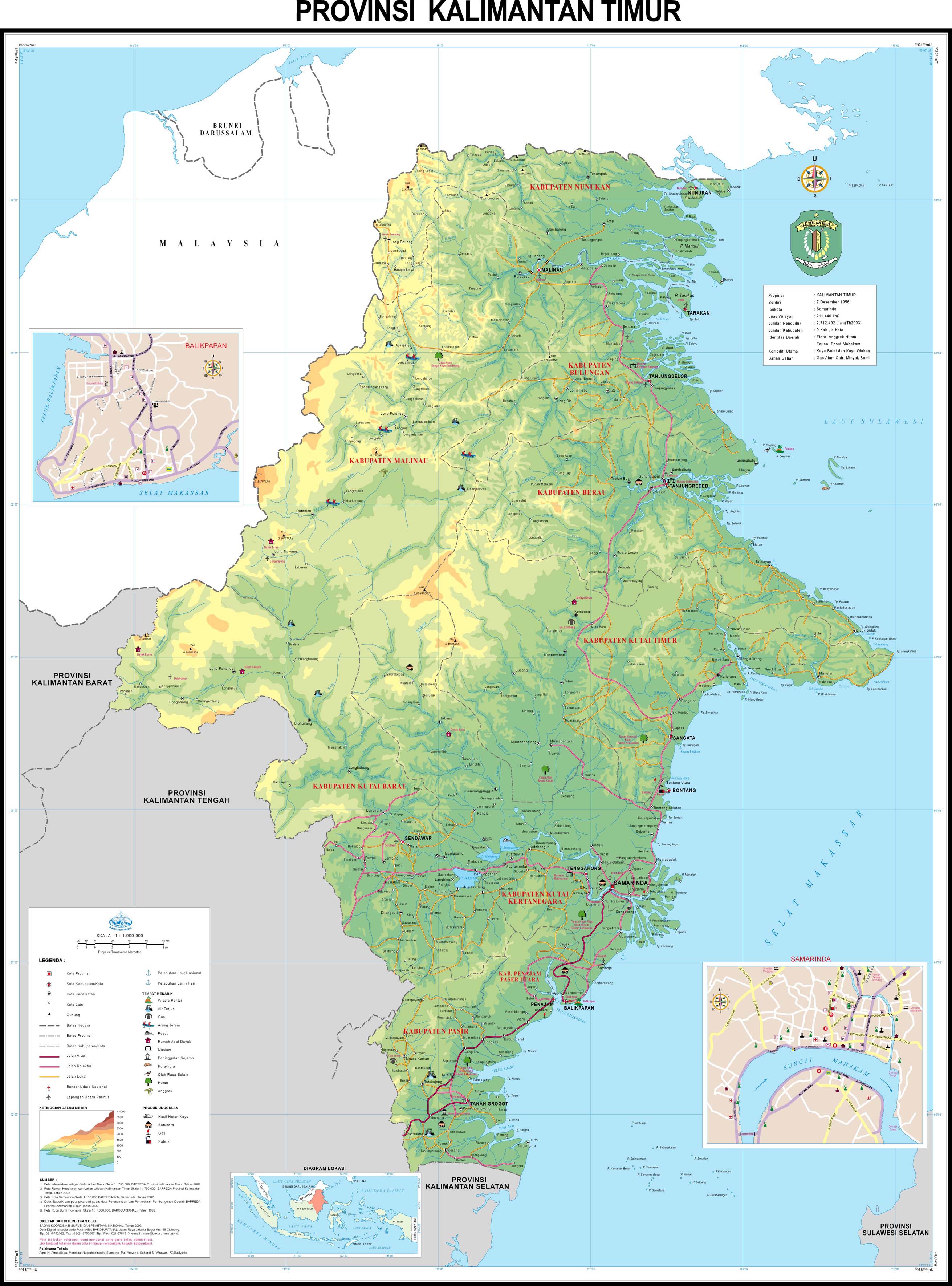 Peta Kota: Peta Provinsi Kalimantan Timur