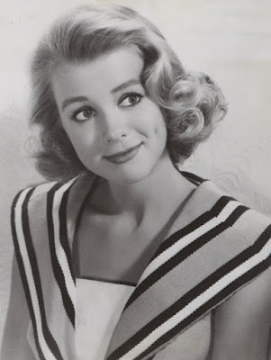 Black and white portrait of Inger Stevens