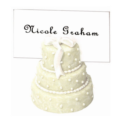 Ivory Cake Place Card Holders