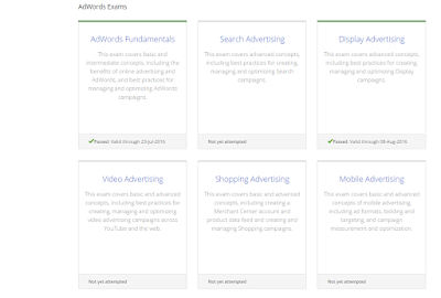 google adwords exams types 
