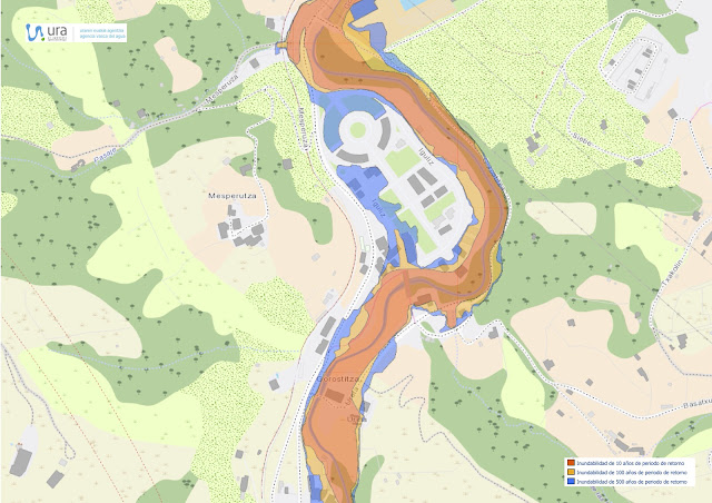 Mapa Gorostiza de zonas con riesgo de inundación