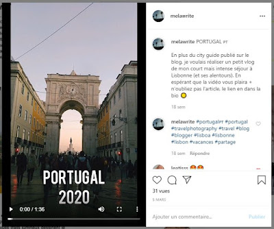 Capture d'écran Instagram igtv